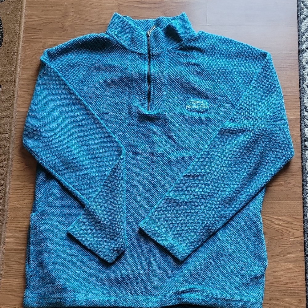 Weird Fish Men's Blue 1/4 Zip Textured Pullover
